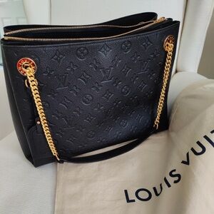 Louis Vuitton Black Surene MM Monogram Empreinte Canvas Leather Bag